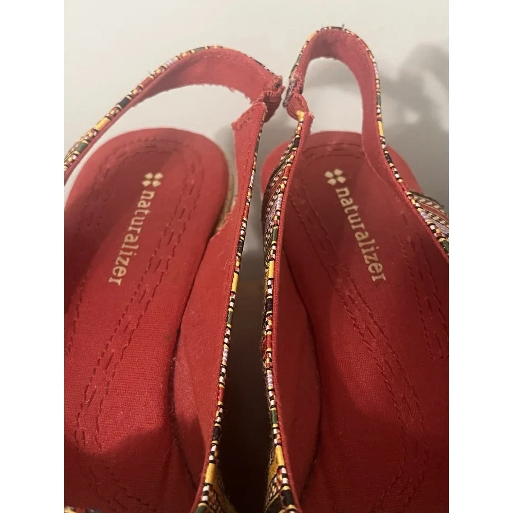 Naturalizer Espadrille Wedge Sandals Multicolor Woven Peep Toe Comfort‎  7M